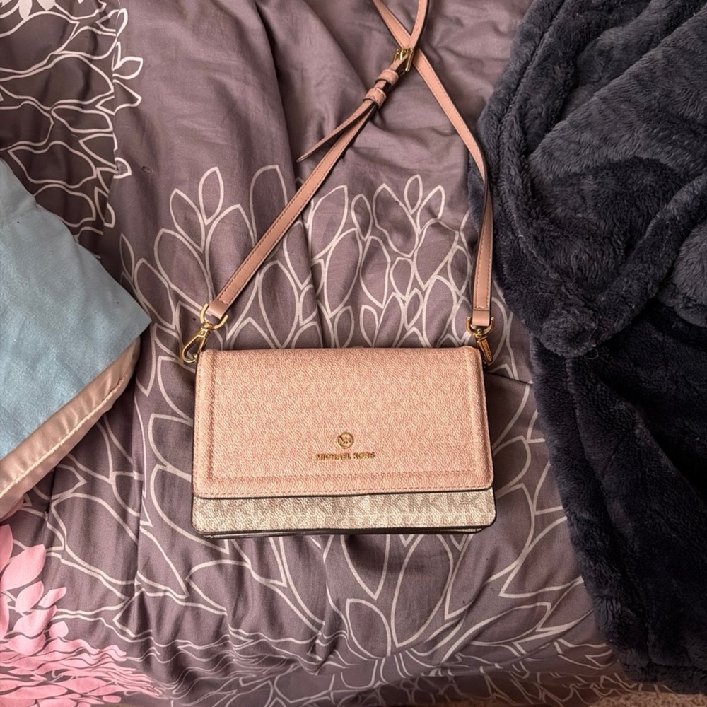 Michael Kors Pink and Cream Crossbody Bag
